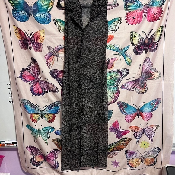 Sheer Cheetah Print Maxi Pencil Dress - Picture 1 of 16